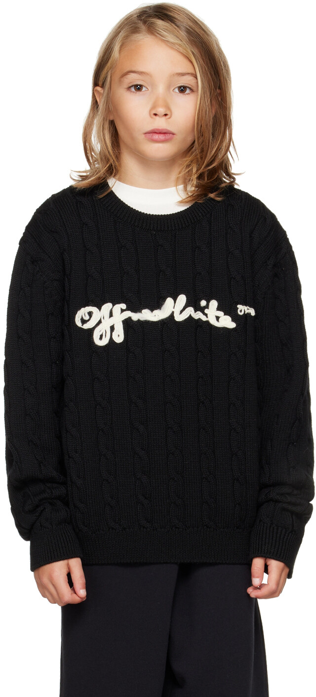 

Детский черный свитер Off Script Off-White