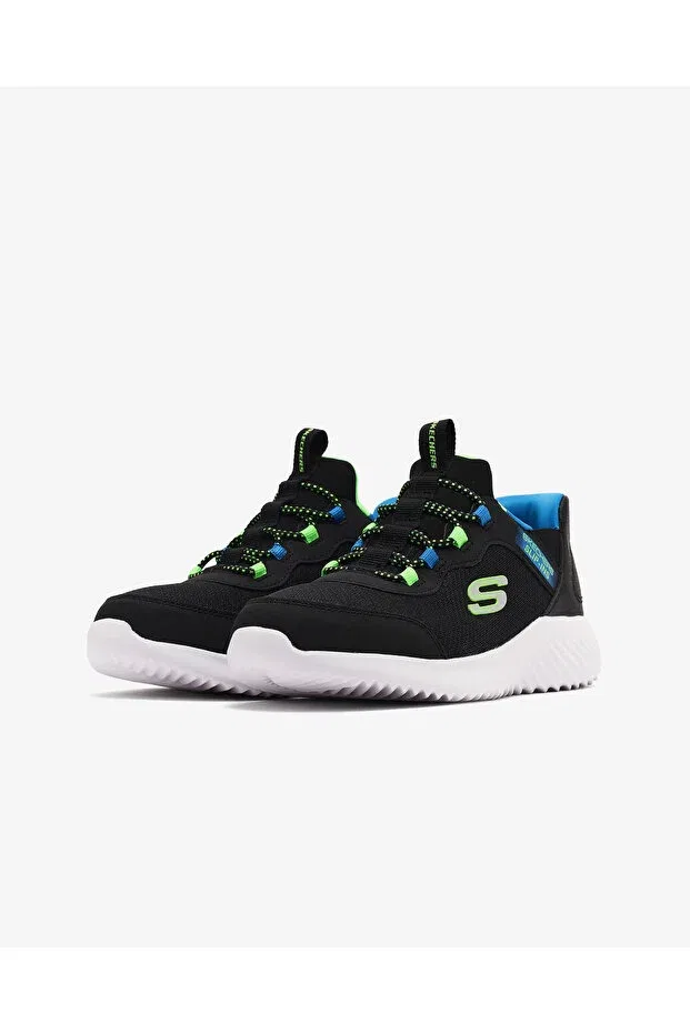 Детские кроссовки для девочек шнурующиеся Skechers, Black — фото 3