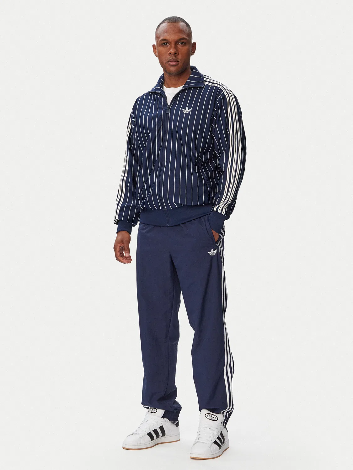 Мужская толстовка стандартного кроя Firebrid Pinstripes Track Top Adidas, темно-синий — фото 2