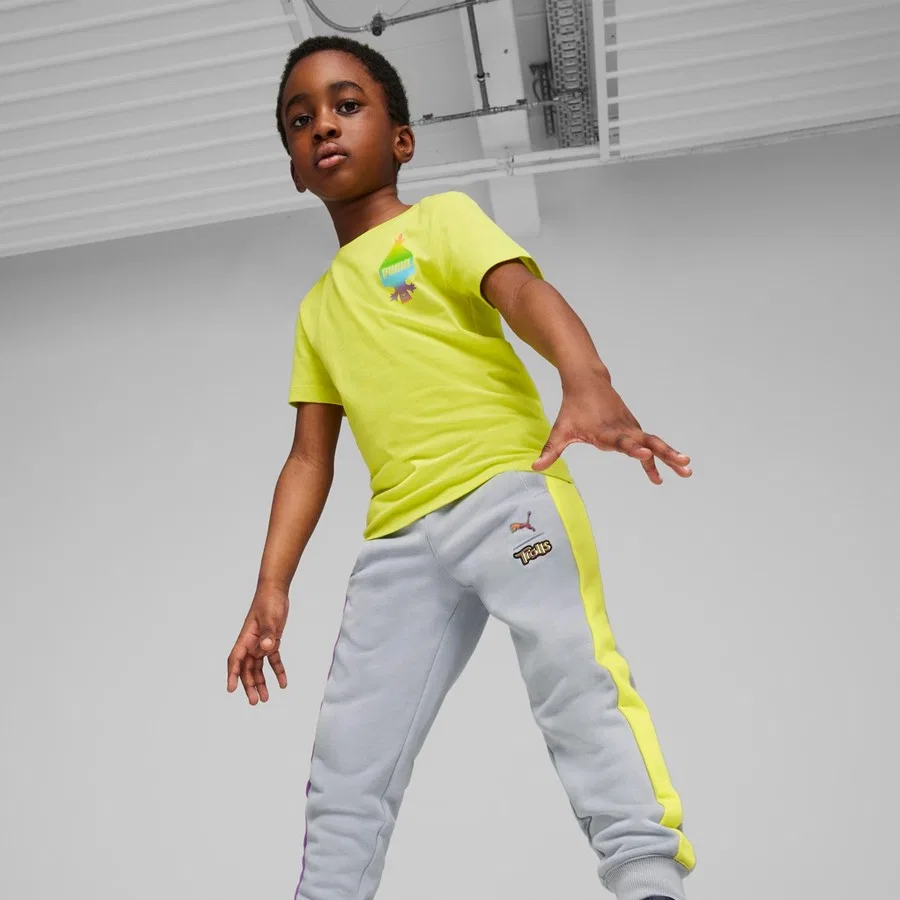 Детские спортивные штаны Puma x Trolls T7 Track Pants, Серый — фото 4