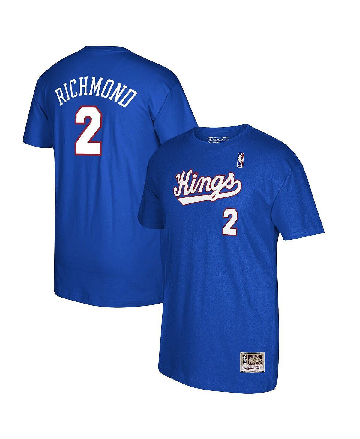 

Мужская футболка mitch richmond royal sacramento kings 35th anniversary hardwood classics name and number Mitchell & Ness