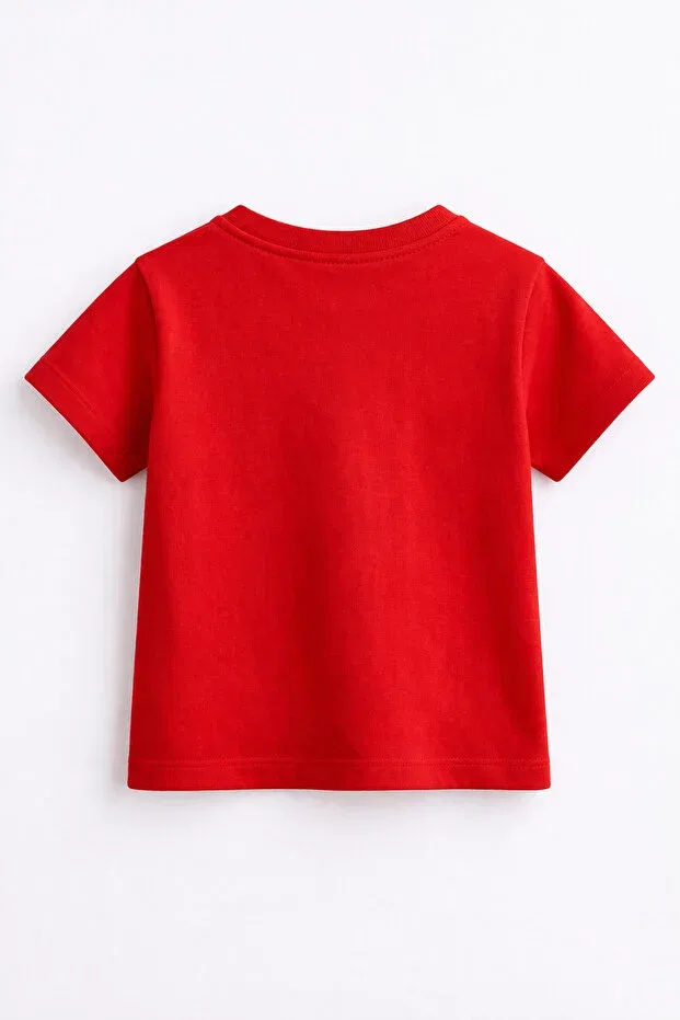 Детская футболка для девочек с принтом One Nation Two States - Turkey Azerbaijan Flag Printed Rabona Fashion, Red — фото 2