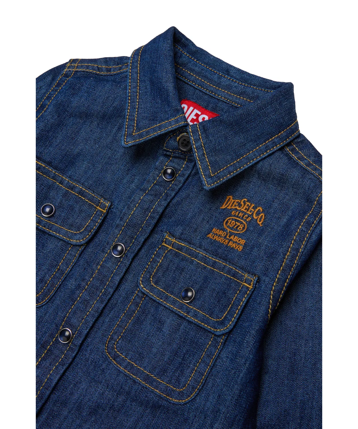 Детская джинсовая рубашка с длинным рукавомCARTOB DIESEL, Indigo Blue — фото 2