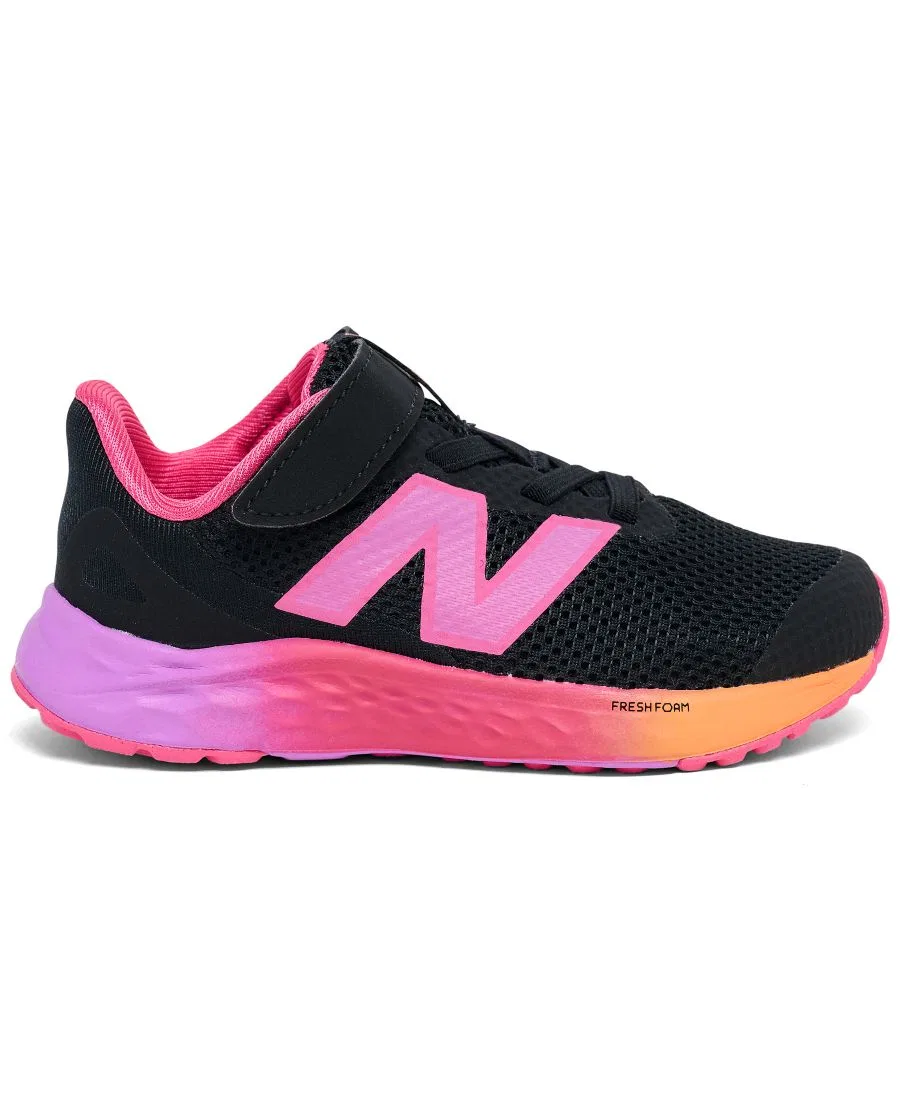 Детские кроссовки для бега с шнурками-эластичными, Fresh Foam Arishi V4 New Balance, Black — фото 3
