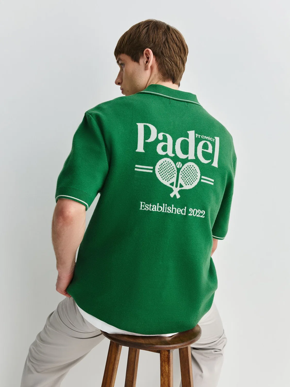 Футболка поло трикотажная Relaxed Fit, Green Premier Padel Next, зеленый