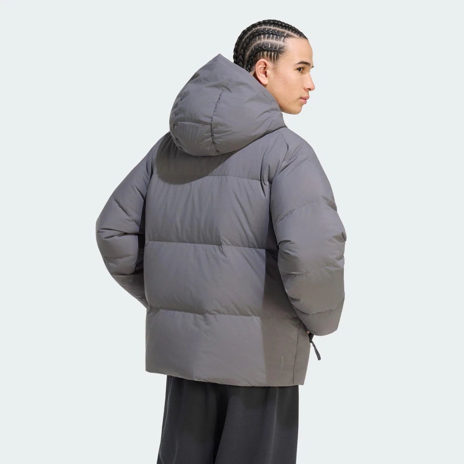 Женская утепленная куртка с капюшоном Helionic Puffer Jacke Kapuze, Adidas, Kohlengrau — фото 3