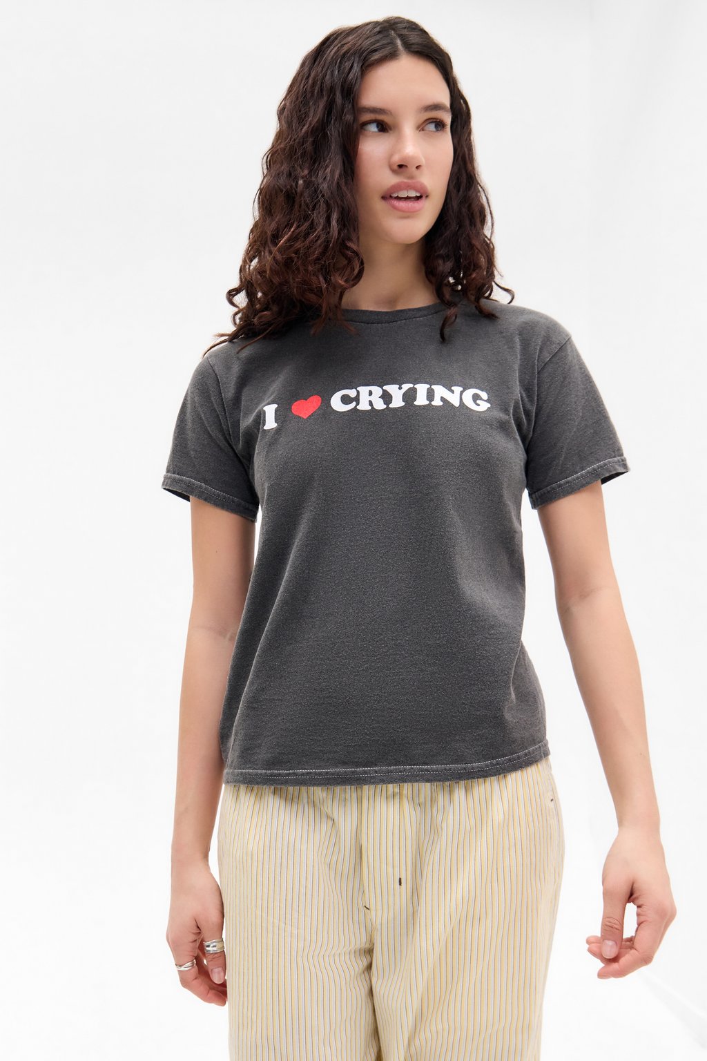 

Футболка с принтом CRYING BABY BDG Urban Outfitters, серый