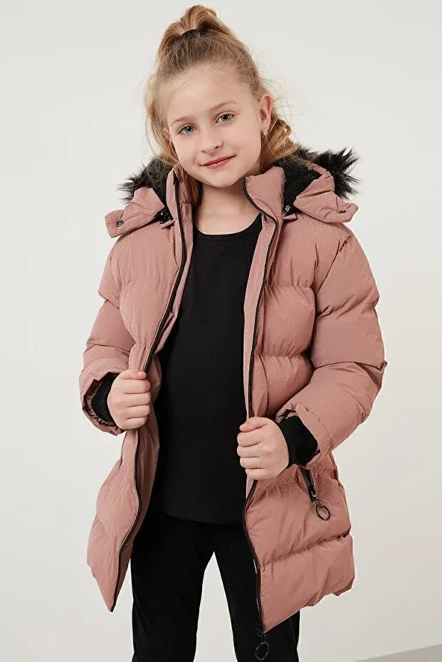 Детское зимнее пальто для девочек с капюшоном Lela, Powder — фото 2