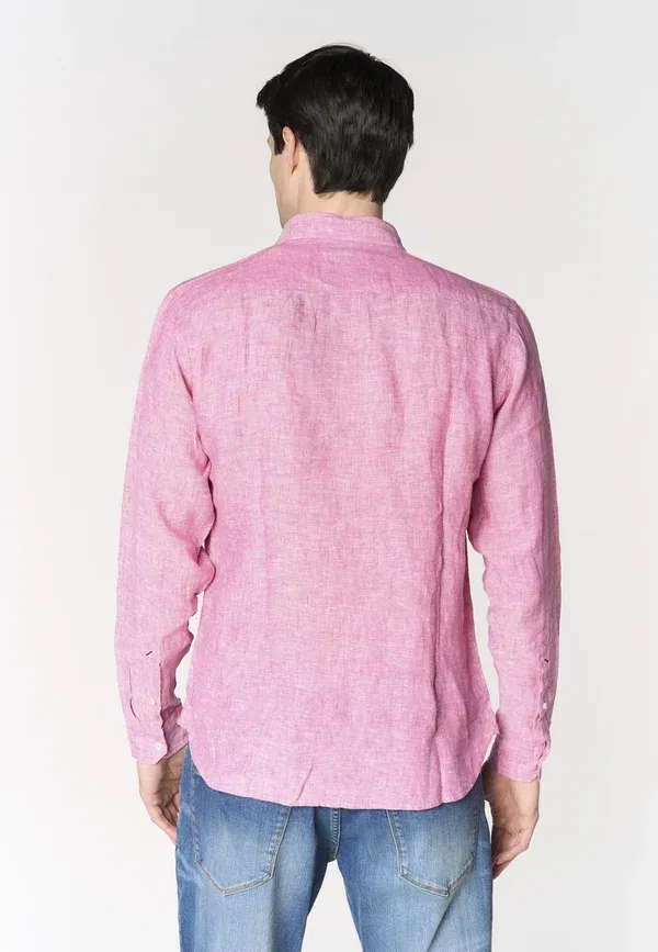 Рубашка льняная U.S. Polo Assn. Rosa, розовый — фото 3
