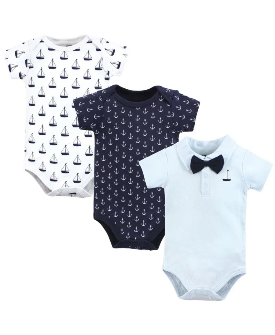 Комплект из 3 боди с коротким рукавом, хлопок Hudson Baby, Sailboat Polo
