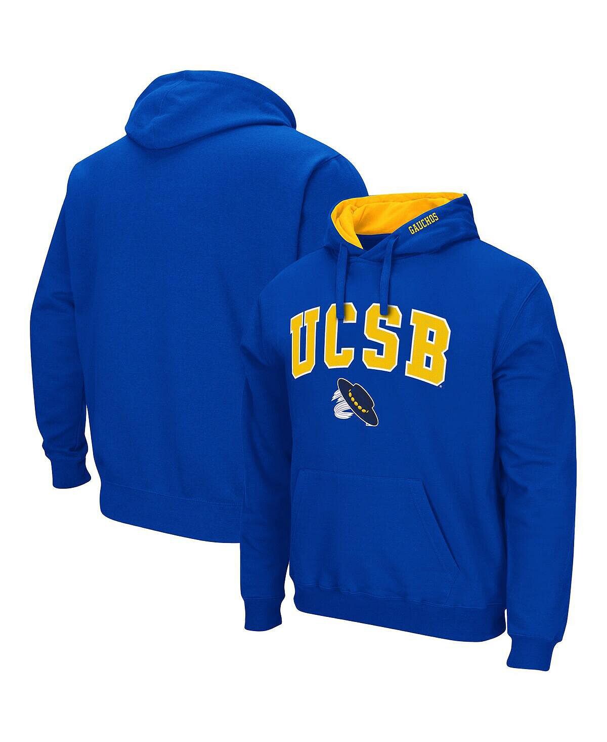 

Мужская синяя толстовка с капюшоном и логотипом uc santa barbara gauchos arch and logo Colosseum, синий