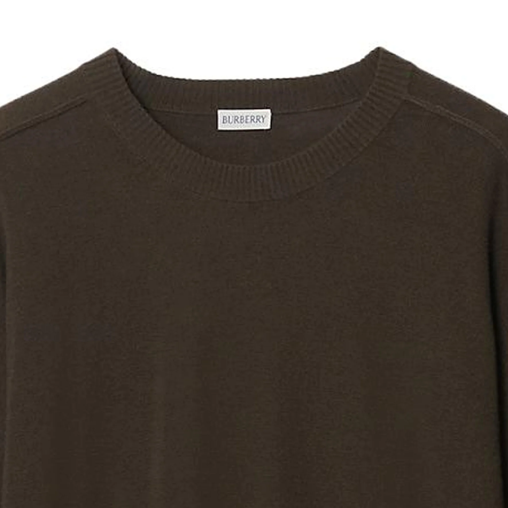 Вязаный свитер с заниженной линией плеча Burberry, Otter Color — фото 2