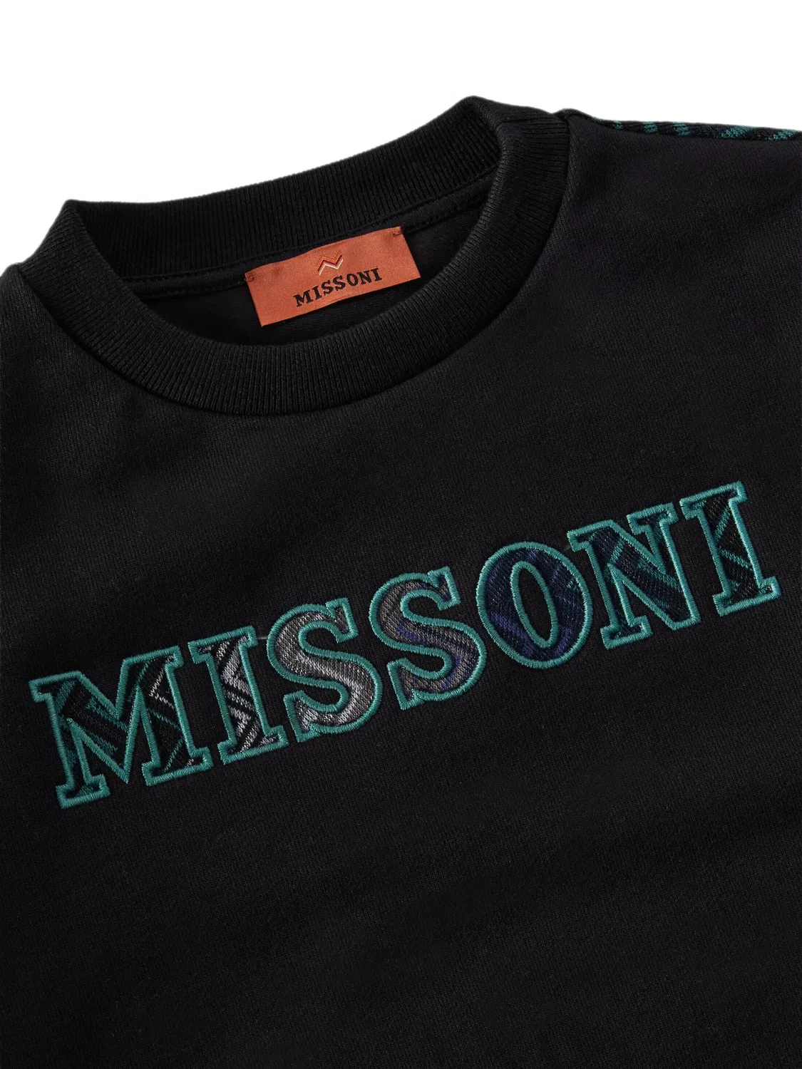 Худи с принтом зигзаг и вышитым логотипом Missoni, черный — фото 2