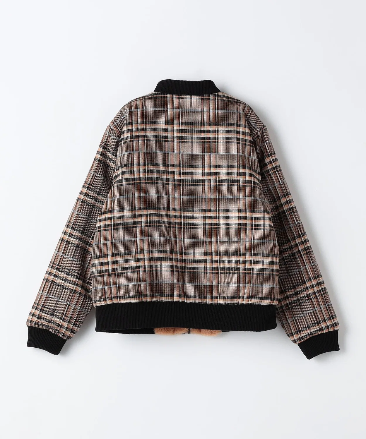 Детский бомбер из флиса с принтом в клетку MA-1 SHIPS Colors, Коричневый — фото 3