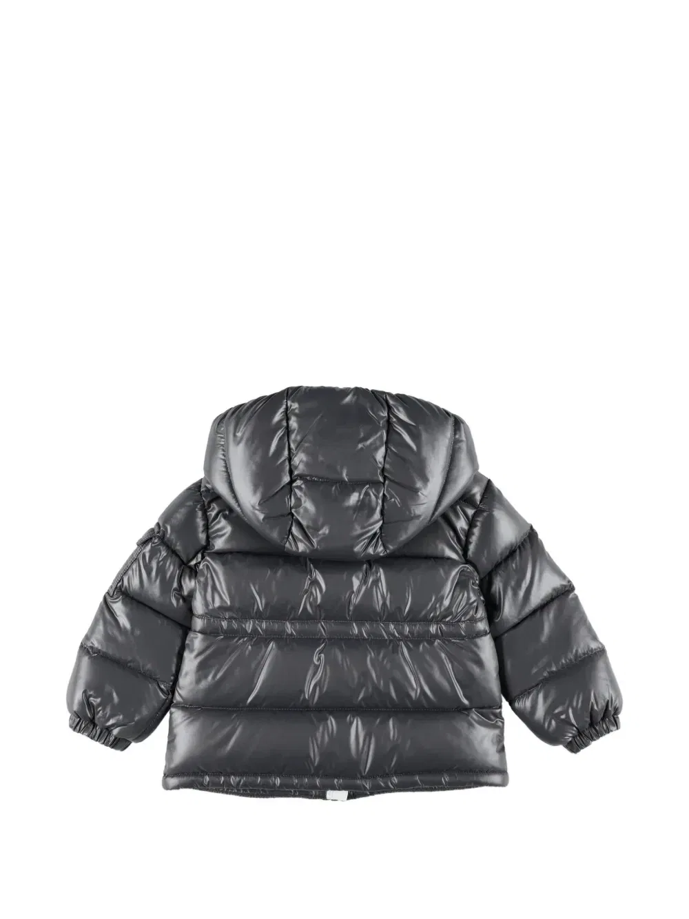 Стеганый пуховик с капюшоном Moncler Enfant, синий — фото 2