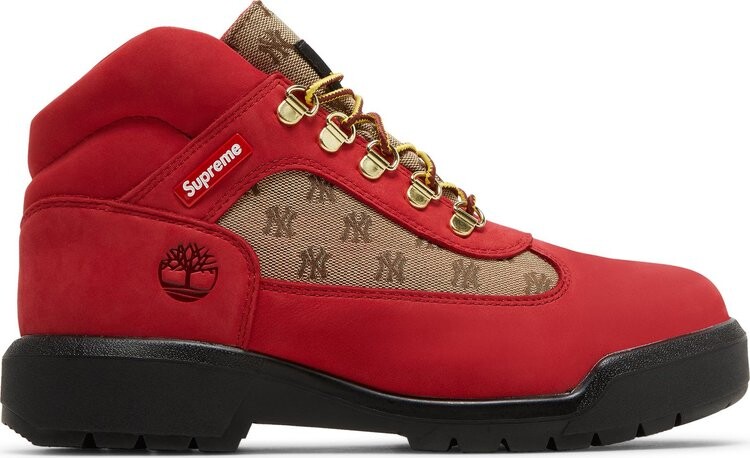 

Ботинки Supreme x New York Yankees x Field Boot Red, красный