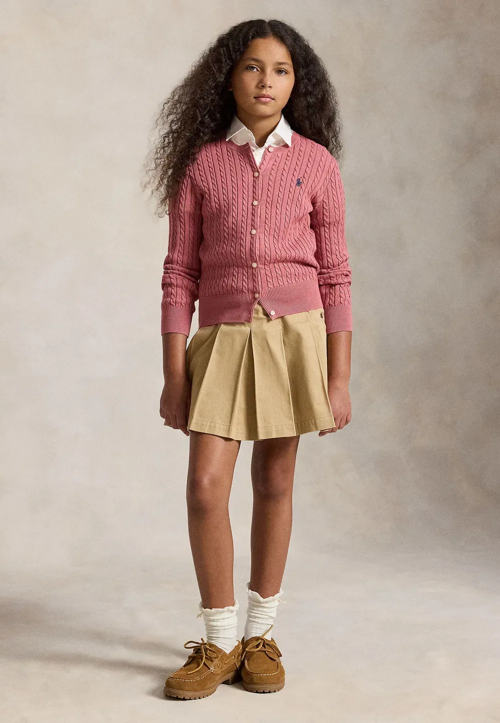 Хлопковый кардиган Mini-Cable, размер 7-14 лет Polo Ralph Lauren, Pink