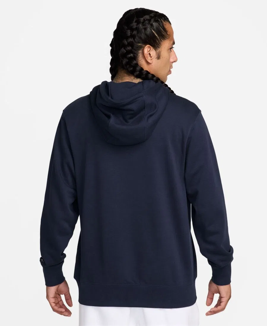 Худи Nike Sportswear Club French Terry с полной застежкой-молнией, Obsidian/Light Khaki — фото 3