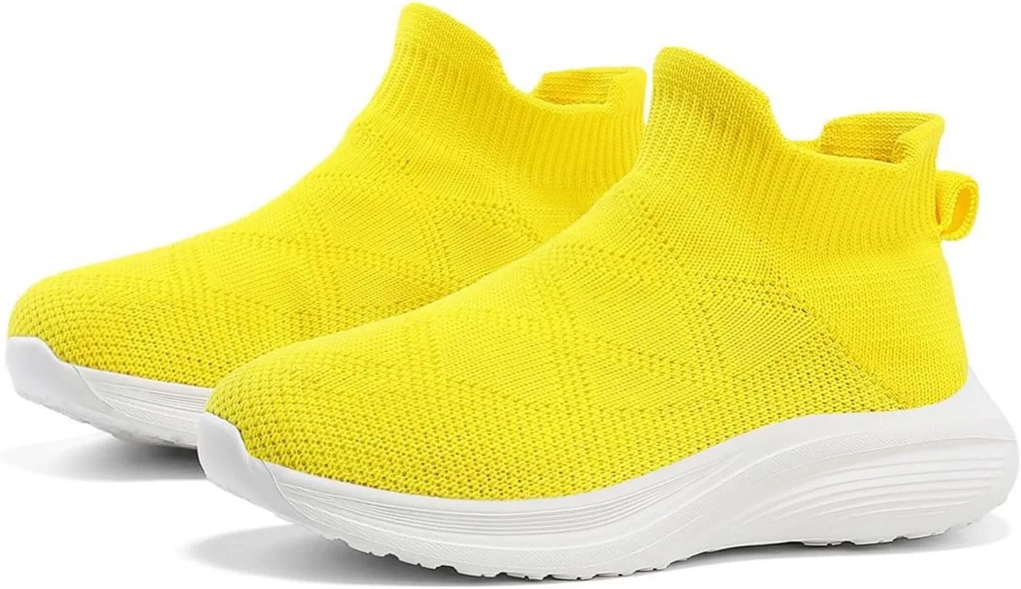 Детские кроссовки с вязаным верхом для девочек FUNCOS, Yellow — фото 3