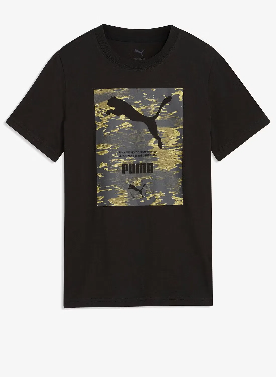 Футболка с камуфляжным принтом Youth Camo Graphic Puma, черный