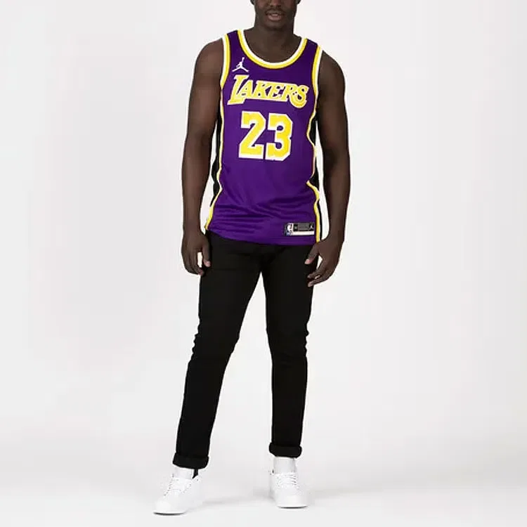Футболка-джерси баскетбольная с принтом Los Angeles Lakers LeBron James Jordan, фиолетовый — фото 3