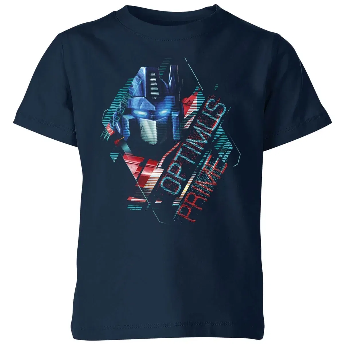 Детская футболка с принтом Optimus Prime Glitch Transformers, Navy