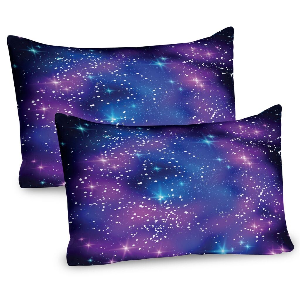 

ABAKUHAUS Celestial Чехлы для подушек, набор из 2 шт., Space Galaxy Dreamy Stars Andromeda, Чехол для подушки с декоративным принтом, 80 x 40 см, Королевский синий индиго