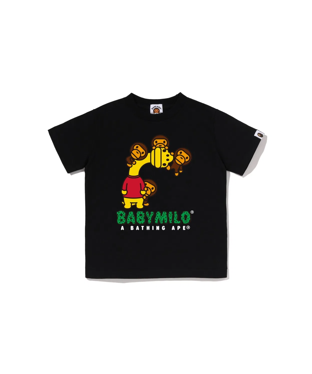 Детская футболка с принтом MILO DINOSAURS A BATHING APE, Black