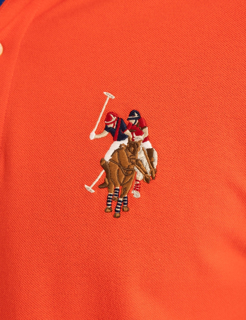 Мужская футболка-поло U.S. Polo Assn. Multi Color Big Logo Solid, оранжевый — фото 4