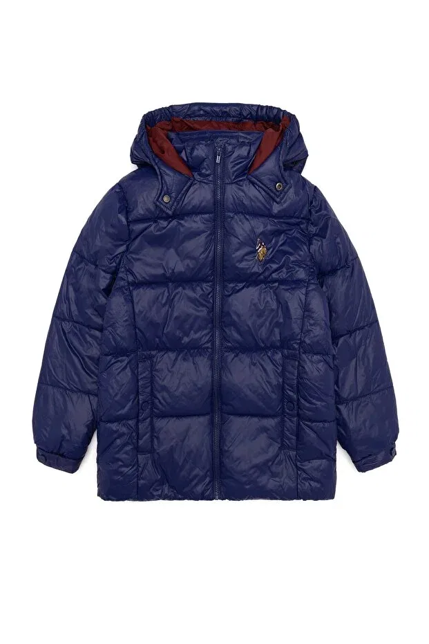 Детское пальто для мальчиков с капюшоном U.S. Polo Assn., Blue