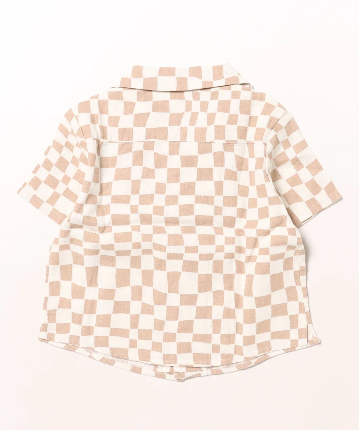 Детская рубашка с лацканами и нагрудным карманом, модель Sand Check Rylee + Cru, Ivory Sand Check — фото 2