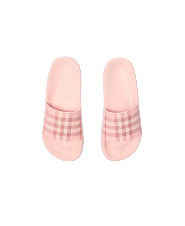 Детские сандалии для девочек с принтом Check Burberry, Peony Pink — фото 4