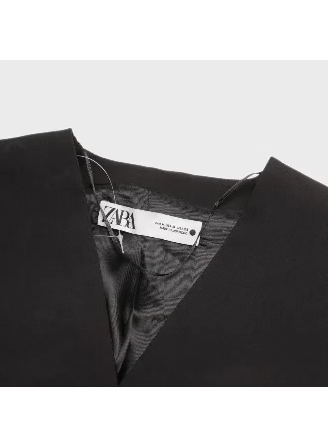 Костюм-жилет женский офисный Zara, черный — фото 4