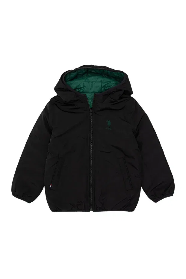 Детское пальто для мальчиков с капюшоном U.S. Polo Assn., Black