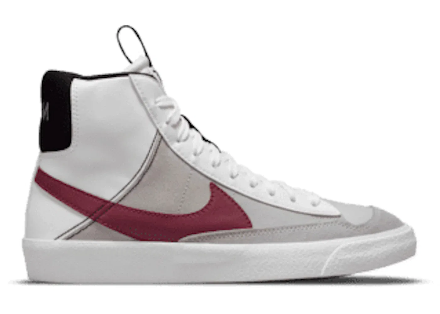 Детские кроссовки для активного отдыха Nike Blazer Mid 77 SE, White/Rush Maroon-Black-Summit White