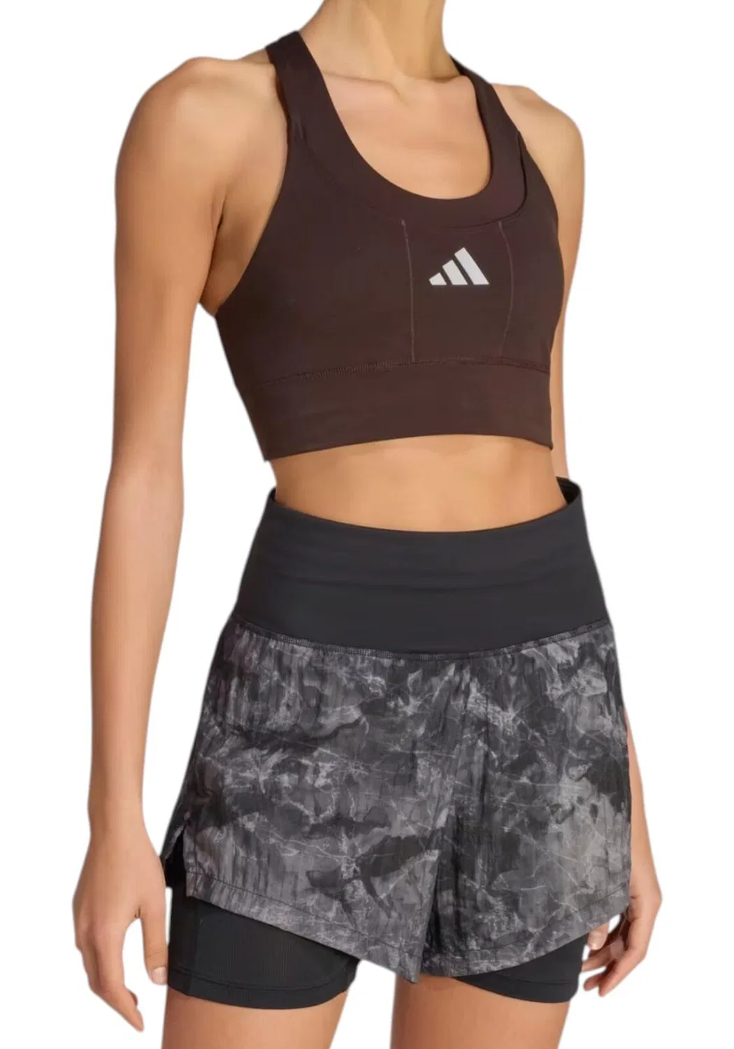 Женский спортивный бюстгальтер с карманом Adidas Adi365 Running Pocket Medium Support Bra, Braun — фото 3