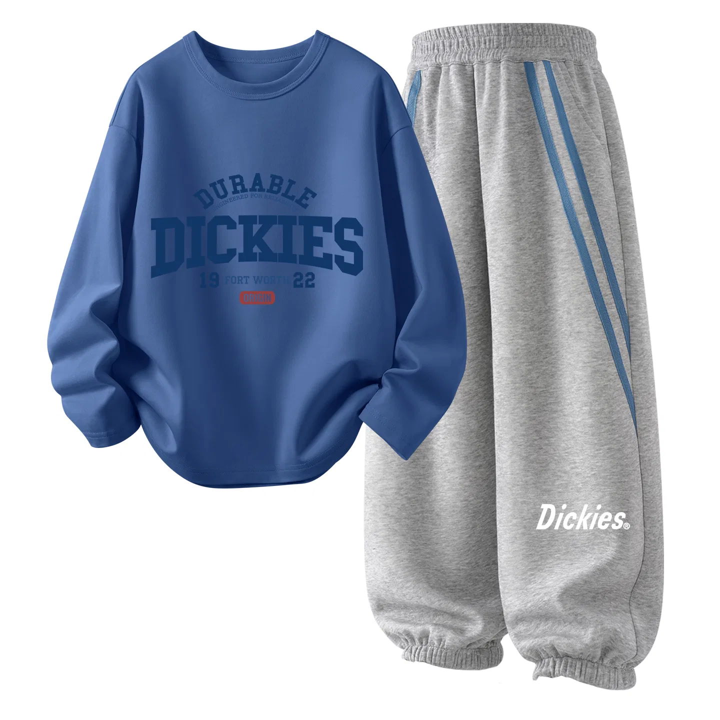 Детский спортивный костюм с принтом Dickies, Academy Standard Gray Blue/Slim Standard K_Right Lower Heather Gray