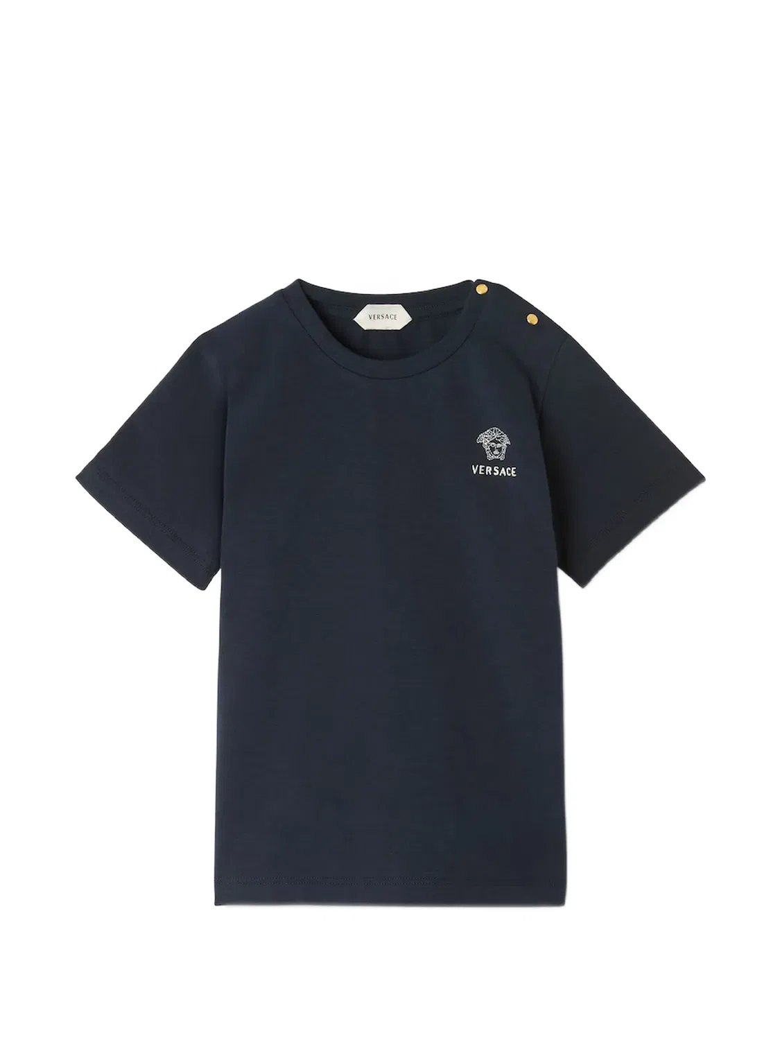 Футболка с вышивкой Medusa Versace Kids, синий