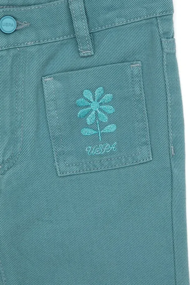Детские брюки для девочек хлопковые U.S. Polo Assn., Dark Mint — фото 4