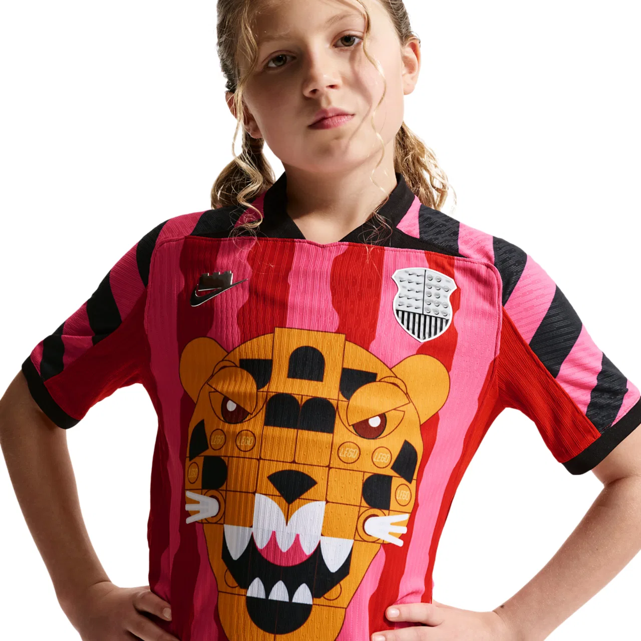 Детская футболка для мальчиков с принтом LEGO Nike x Lego Collection Aerofit Jersey, Pink/Black