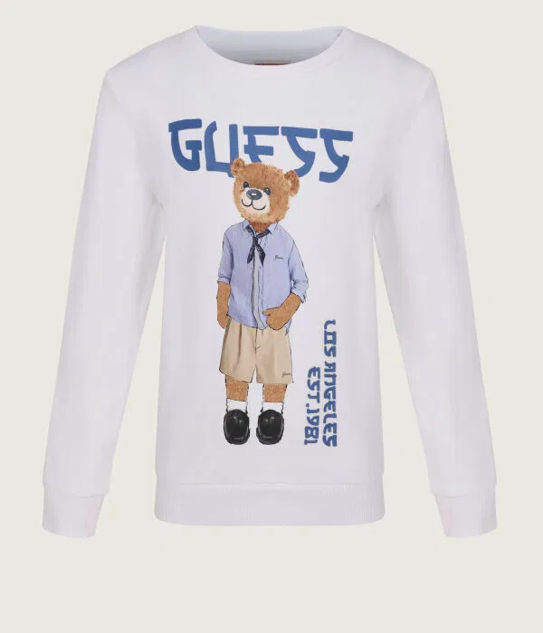 Детская толстовка хлопковая Regular Fit Guess, белый
