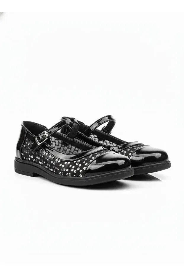 Детские балетки для девочек с пайетками Besteps, Black