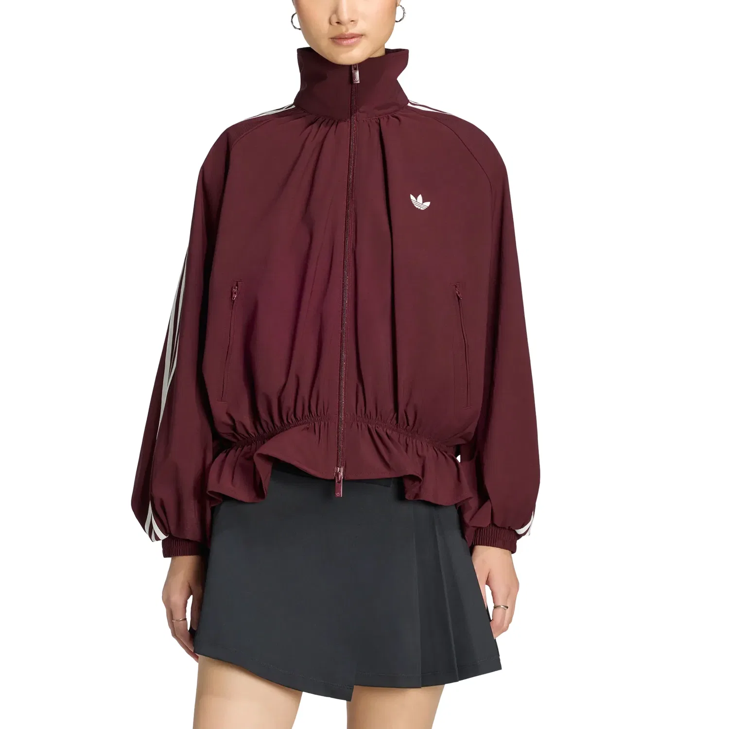 Женская куртка Blousy Oversized Track Top Asia Sizing 'Shadow Red' adidas, Shadow Red — фото 4