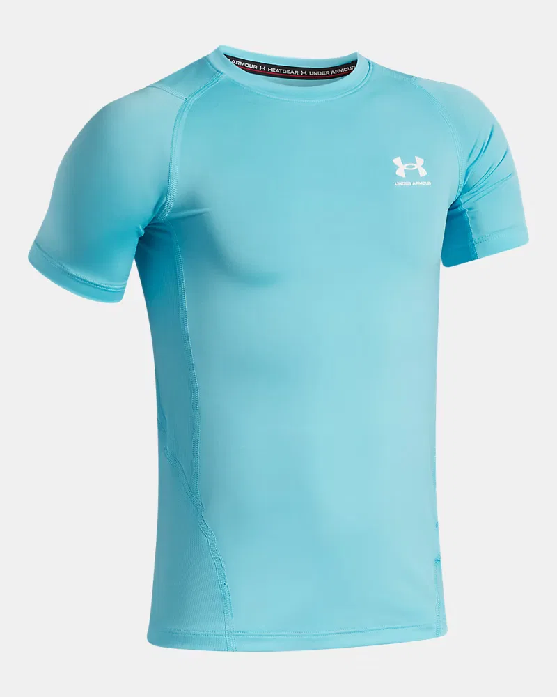 Футболка с коротким рукавом быстросохнущая HeatGear Armour UnderArmour, Fresco Blue/White — фото 3