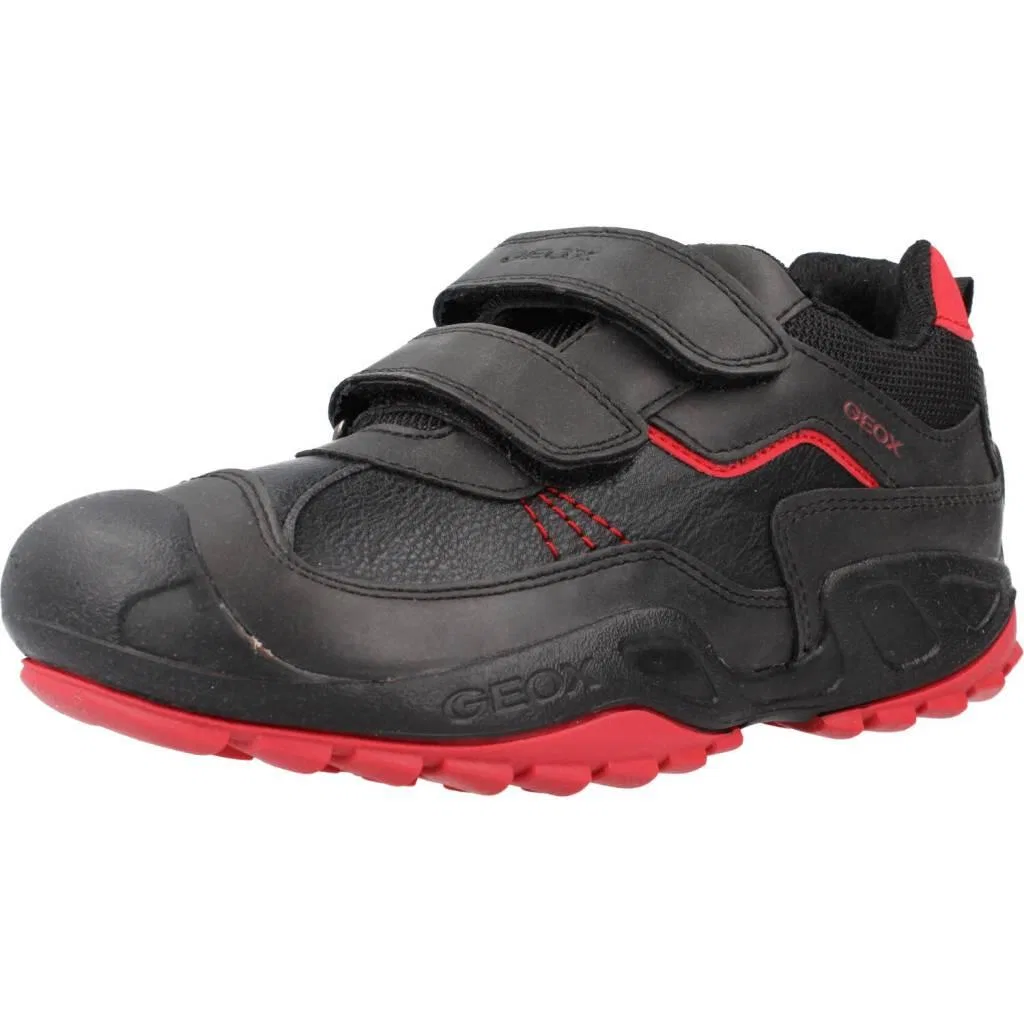 Детские кроссовки с текстурой J New Savage Boy Geox, Schwarz Rot