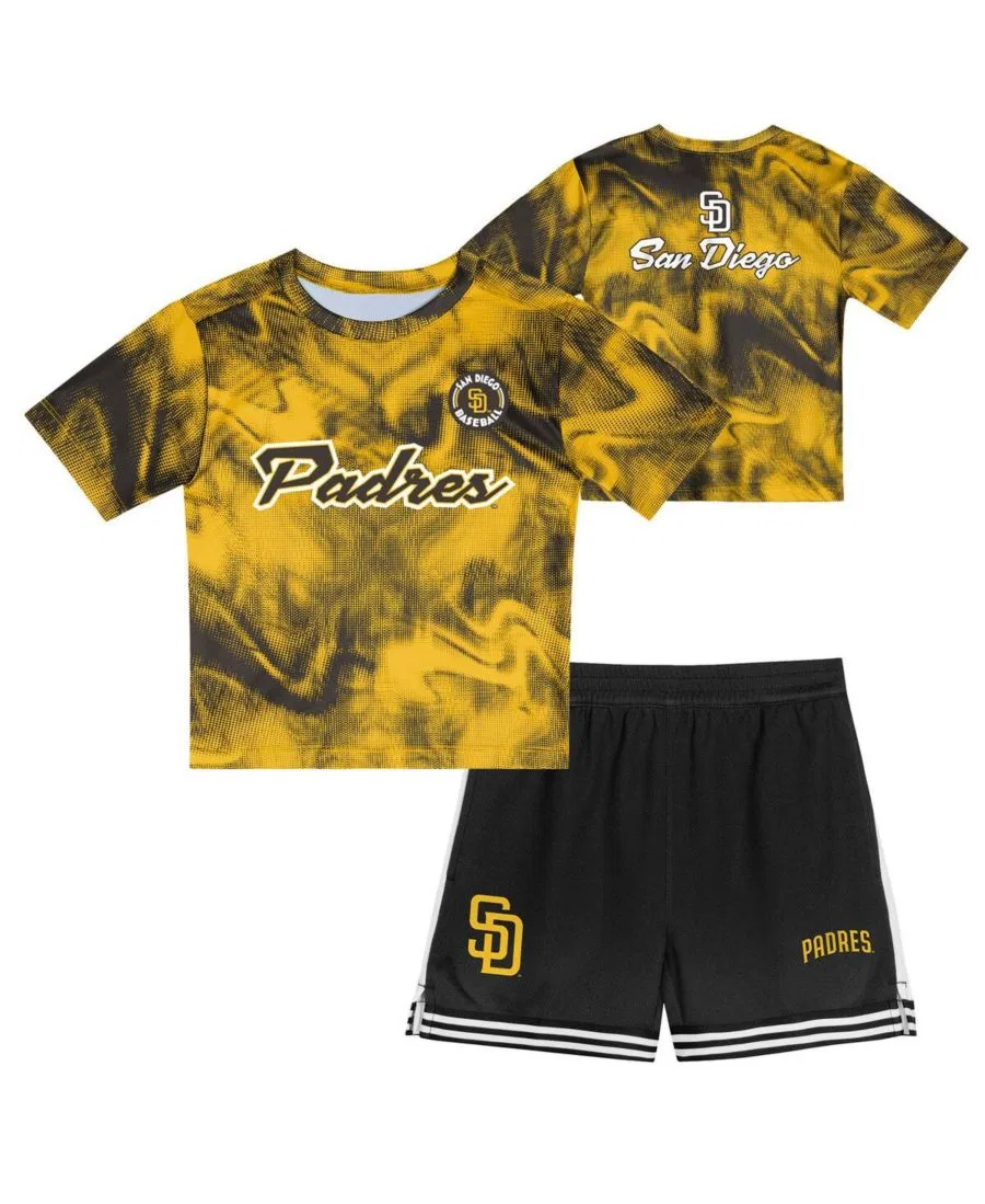 Комплект из футболки и шорт с принтом San Diego Padres Hitter Infielder Outerstuff, Gold