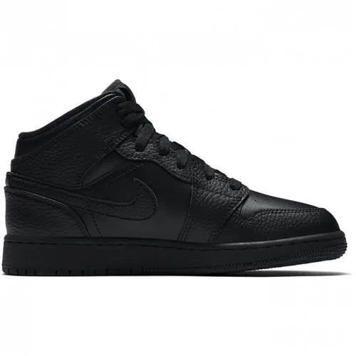 Детские кроссовки с шнуровкой Air Jordan 1 Mid Nike, Schwarz