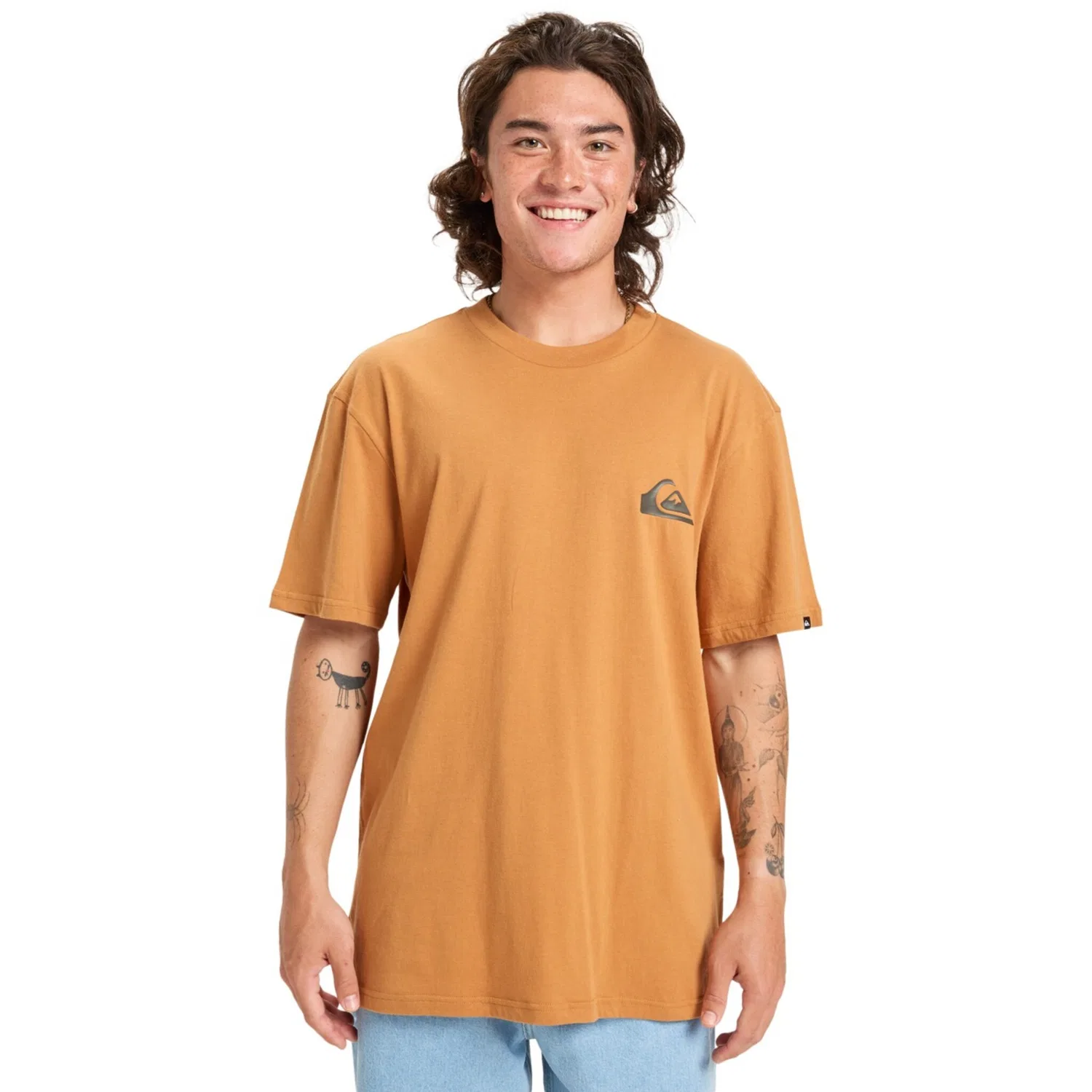 Детская хлопковая футболка с коротким рукавом Ev Mini Logo Quiksilver, Almond