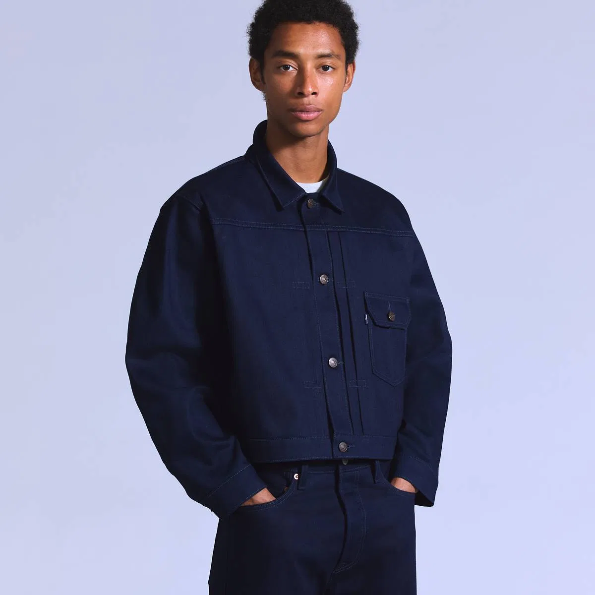 Джинсовая куртка-тракер типа I с кромкой Levi's, Rigid - Dark Wash