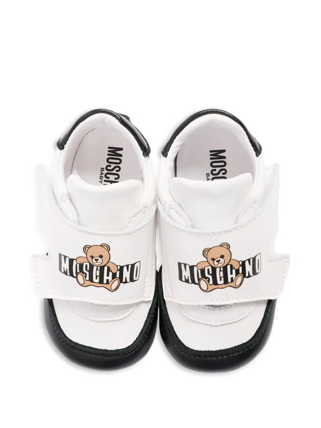 Логотип на детских ботинках Moschino, белый — фото 2